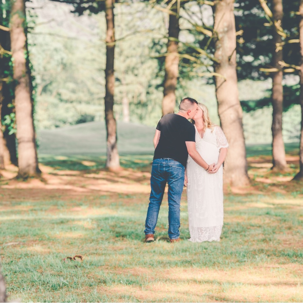 White Lace Maternity Maxi Dress